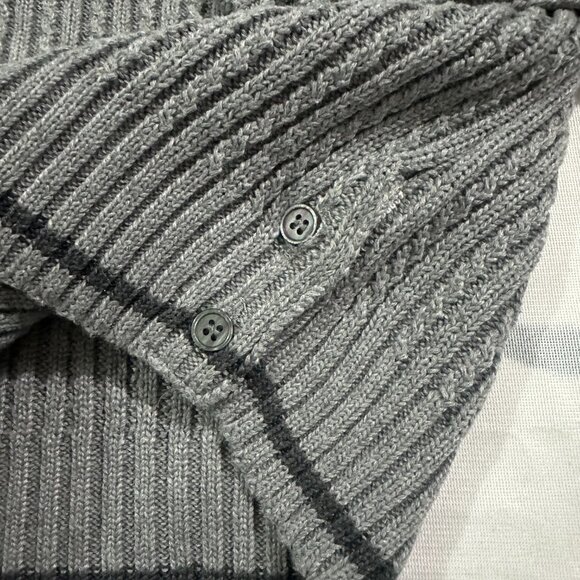 Thom Browne Women's Black Four-Striped Cardigan V-Neck Knitted Grey Jacket - Picture 3 of 6